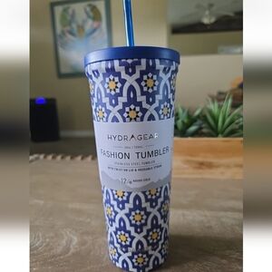 HydraGear Blue Mosaic Patterned Tumbler 24 oz  - New 12 Hours COLD